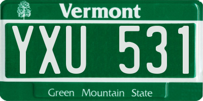 VT license plate YXU531