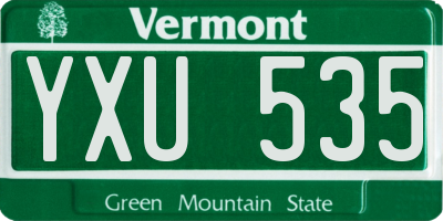 VT license plate YXU535