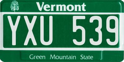 VT license plate YXU539