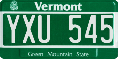 VT license plate YXU545