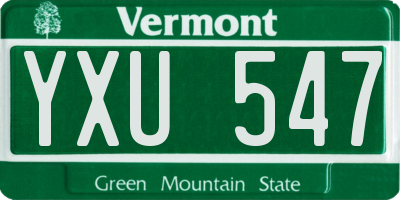 VT license plate YXU547