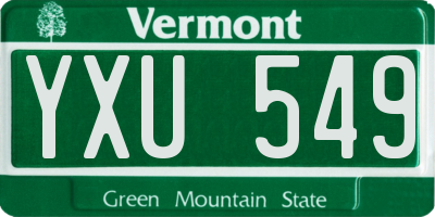 VT license plate YXU549