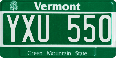 VT license plate YXU550