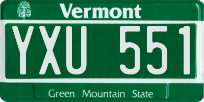 VT license plate YXU551