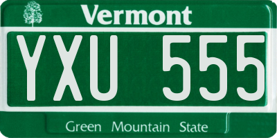 VT license plate YXU555