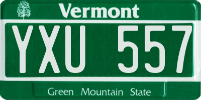 VT license plate YXU557