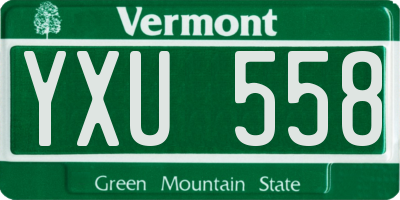 VT license plate YXU558