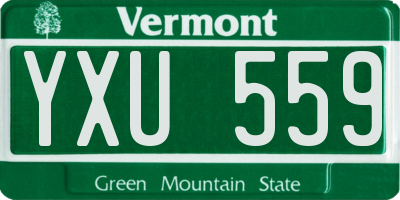 VT license plate YXU559