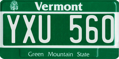 VT license plate YXU560
