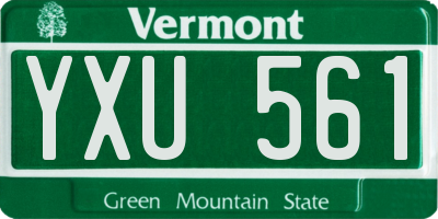 VT license plate YXU561