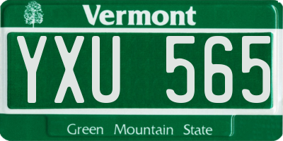 VT license plate YXU565