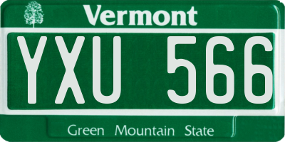 VT license plate YXU566