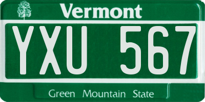 VT license plate YXU567