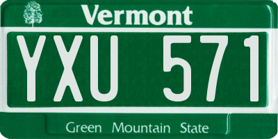 VT license plate YXU571