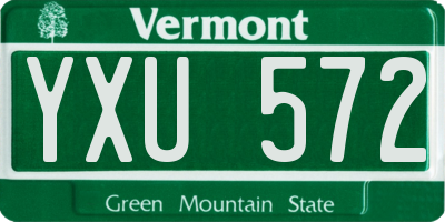 VT license plate YXU572