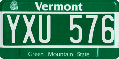 VT license plate YXU576