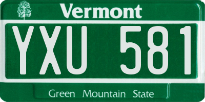 VT license plate YXU581
