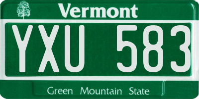 VT license plate YXU583