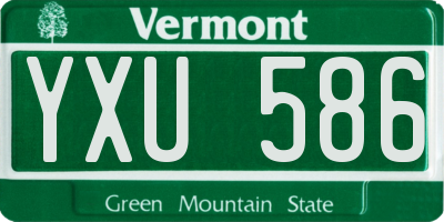 VT license plate YXU586
