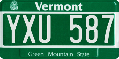 VT license plate YXU587