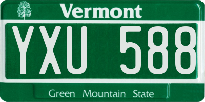 VT license plate YXU588