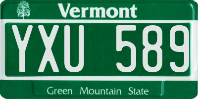 VT license plate YXU589