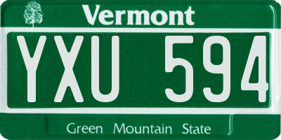 VT license plate YXU594