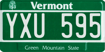 VT license plate YXU595