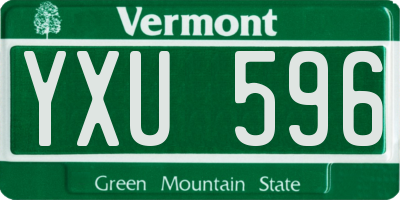 VT license plate YXU596