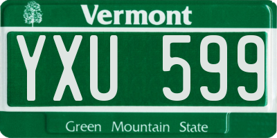 VT license plate YXU599