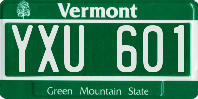 VT license plate YXU601
