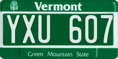 VT license plate YXU607