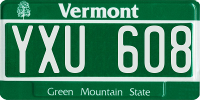 VT license plate YXU608