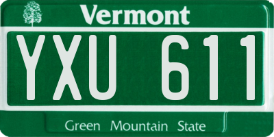 VT license plate YXU611