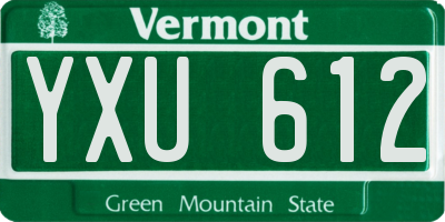 VT license plate YXU612