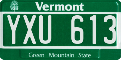 VT license plate YXU613