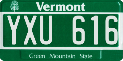 VT license plate YXU616