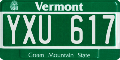 VT license plate YXU617