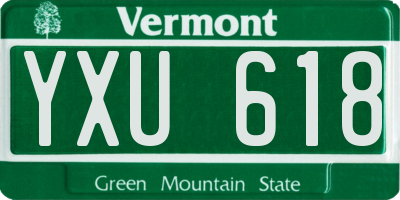 VT license plate YXU618