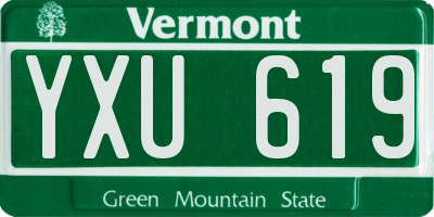VT license plate YXU619