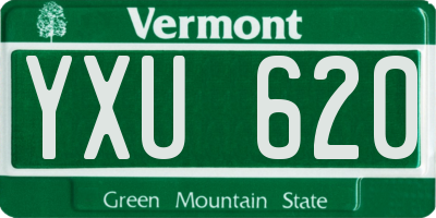 VT license plate YXU620