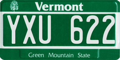 VT license plate YXU622