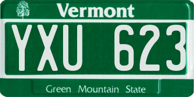 VT license plate YXU623