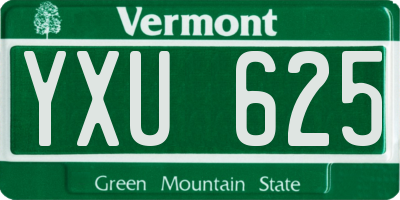 VT license plate YXU625