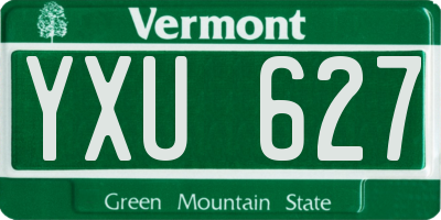 VT license plate YXU627
