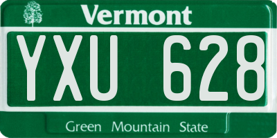 VT license plate YXU628