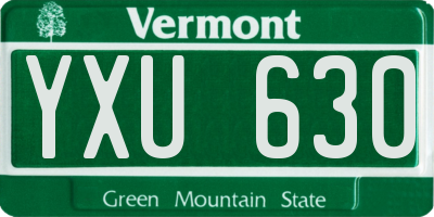 VT license plate YXU630