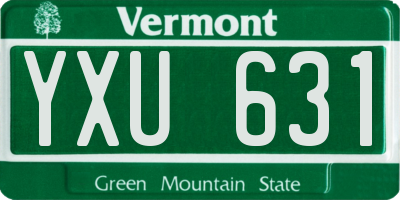 VT license plate YXU631