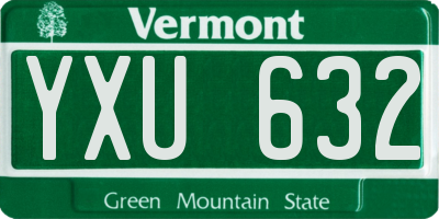 VT license plate YXU632