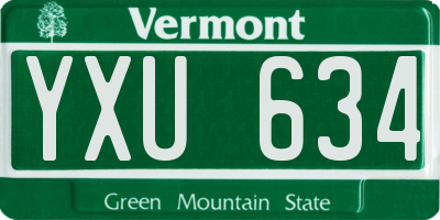 VT license plate YXU634